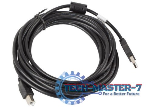 Kabel USB 2.0 AM-BM 5M Ferryt czarny