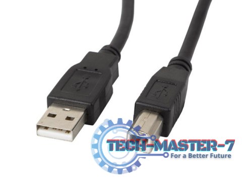 Kabel USB 2.0 AM-BM 5M Ferryt czarny Kabel USB 2.0 AM-BM 5M Ferryt czarny