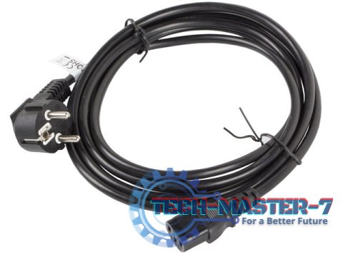 Kabel zasilający CEE 7/7 - IEC 320 C13 VDE 3M czarny Kabel zasilający CEE 7/7 - IEC 320 C13 VDE 3M czarny