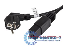 Kabel zasilający CEE 7/7 - IEC 320 C19 16A VDE 1.8M czarny