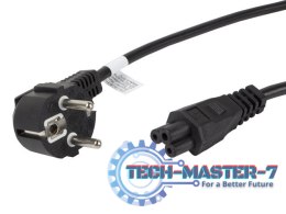 Kabel zasilający Laptop (MIKI) IEC 7/7 - IEC 320 C5 1.8M VDE czarny