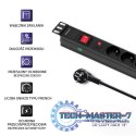 Listwa zasilająca do RACK 19cali | 1U | 6A | PDU | 6xSCHUKO | 2m