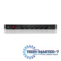 Listwa zasilająca do RACK 19cali | 1U | 6A | PDU | 6xSCHUKO | 2m