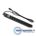 Listwa zasilająca do Rack 19cali | circuit breaker | 1U | 10A | PDU | 8xIEC C13 | 2m