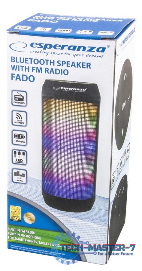 Głośnik FADO bluetooth z podświetleniem LED Głośnik FADO bluetooth z podświetleniem LED