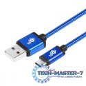Kabel USB-USB C 1.5m niebieski sznurek