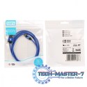 Kabel USB-USB C 1.5m niebieski sznurek