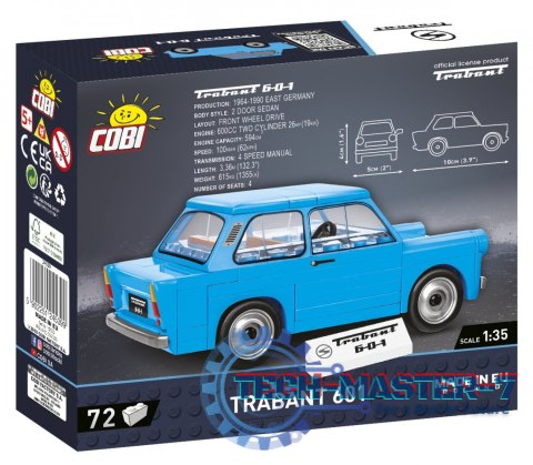 Klocki 72 elementów Trabant 601 Klocki 72 elementów Trabant 601