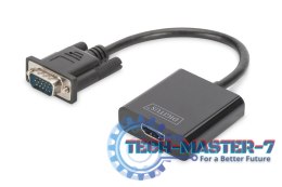 Konwerter/adapter audio-video VGA do HDMI, 1080p FHD, z audio 3.5mm MiniJack