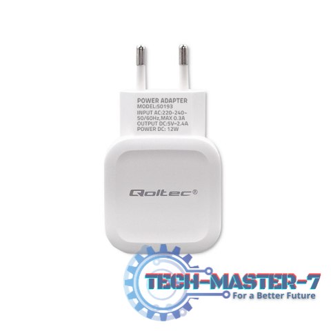 Ładowarka sieciowa 12W | 5V | 2.4A | USB | Biała Ładowarka sieciowa 12W | 5V | 2.4A | USB | Biała