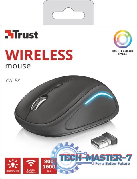Mysz bezprzewodowa YVI FX czarna Mysz bezprzewodowa YVI FX czarna
