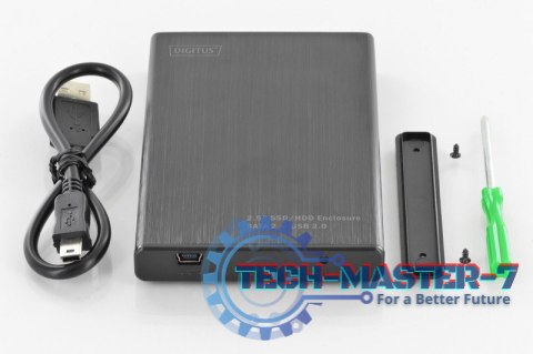 Obudowa zewnętrzna USB 2.0 na dysk SSD/HDD 2.5" SATA II, 9.5/7.5mm, aluminiowa Obudowa zewnętrzna USB 2.0 na dysk SSD/HDD 2.5" SATA II, 9.5/7.5mm, aluminiowa