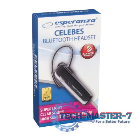 Słuchawka douszna bluetooth Celebes czarna Słuchawka douszna bluetooth Celebes czarna