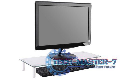 Szklana podstawa dla monitora, powierzchnia robocza: 56x21cm, max. obciążenie: 20kg Szklana podstawa dla monitora, powierzchnia robocza: 56x21cm, max. obciążenie: 20kg