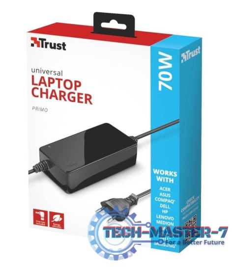 Zasilacz do laptopa Primo 70W czarny Zasilacz do laptopa Primo 70W czarny