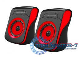 Głośniki 2.0 USB FLAMENCO czarno-czerwone