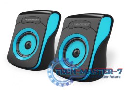 Głośniki FLAMENCO 2.0 USB czarno-niebieskie