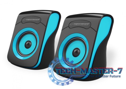 Głośniki FLAMENCO 2.0 USB czarno-niebieskie Głośniki FLAMENCO 2.0 USB czarno-niebieskie