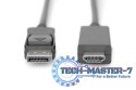 Kabel adapter DisplayPort 1.2 z zatrzaskiem 4K 60Hz UHD Typ DP/HDMI A M/M czarny 3m