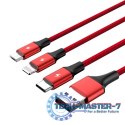 Kabel ładujący 3-in-1 USB - USB-C/microUSB/Lightning, 1,2m; C4049RD