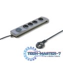 Listwa antyprzepięciowa Quick Switch, 4 gniazda, 1,5m, szara