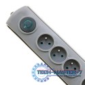 Listwa antyprzepięciowa Quick Switch, 4 gniazda, 1,5m, szara