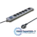 Listwa antyprzepięciowa Quick Switch, 6 gniazd, 1,8m, szara