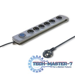 Listwa antyprzepięciowa Quick Switch, 6 gniazd, 1,8m, szara
