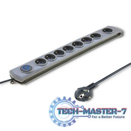 Listwa antyprzepięciowa Quick Switch, 8 gniazd, 1,8m, szara