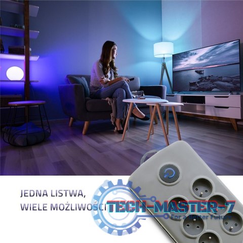 Listwa antyprzepięciowa Quick Switch, 8 gniazd, 2,5m, szara Listwa antyprzepięciowa Quick Switch, 8 gniazd, 2,5m, szara