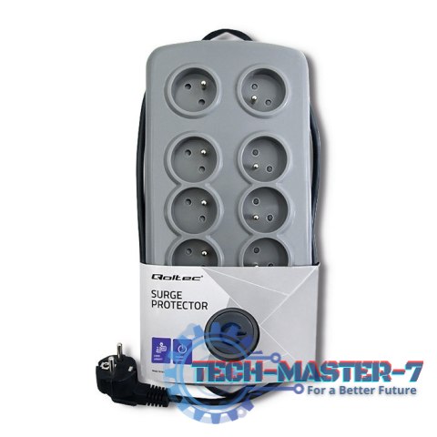 Listwa antyprzepięciowa Quick Switch, 8 gniazd, 2,5m, szara Listwa antyprzepięciowa Quick Switch, 8 gniazd, 2,5m, szara