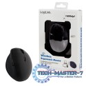 Radiowa mysz optyczna 2.4GHz 1600dpi czarna ergonomiczna