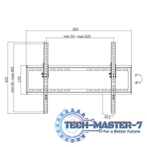 Uchwyt ścienny 37-70 LCD/LED VESA, max. 35kg Uchwyt ścienny 37-70 LCD/LED VESA, max. 35kg