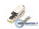 Wtyk modularny RJ45 kat.6A, PoE+, 10GbE, STP, ekranowany, metalowy, beznarzędziowy, AWG 27-22, zaślepka