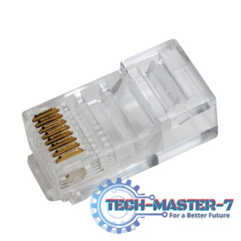 Wtyki RJ45 8P8C UTP do kabli płaskich, 100szt. Wtyki RJ45 8P8C UTP do kabli płaskich, 100szt.