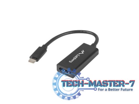 Adapter USB CM - Displayport F 15cm czarny Adapter USB CM - Displayport F 15cm czarny