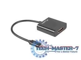 Adapter USB CM - HDMI F 15cm czarny
