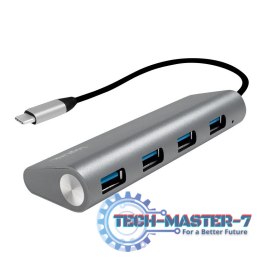 Hub 4xUSB 3.1, USB-C, aluminiowa obudowa