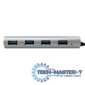 Hub 4xUSB 3.1, USB-C, aluminiowa obudowa
