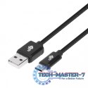 Kabel USB-USB C 1.5m czarny sznurek