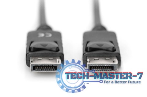 Kabel połączeniowy DisplayPort z zatrzaskami 1080p 60Hz FHD Typ DP/DP M/M czarny 1m Kabel połączeniowy DisplayPort z zatrzaskami 1080p 60Hz FHD Typ DP/DP M/M czarny 1m