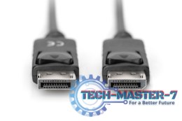 Kabel połączeniowy DisplayPort z zatrzaskami 1080p 60Hz FHD Typ DP/DP M/M czarny 5m