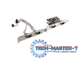 Karta PCI Express - COM 9Pin x4 + Śledzie Low Profile