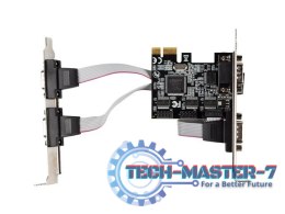 Karta PCI Express - COM 9Pin x4 + Śledzie Low Profile