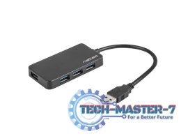 Koncentrator USB 4 porty Moth USB 3.0 czarny