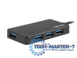 Koncentrator USB 4 porty Moth USB 3.0 czarny