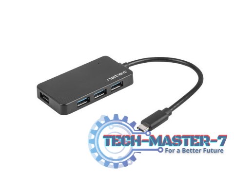 Koncentrator USB 4 porty Silkworm USB 3.0 czarny USB-C