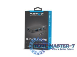 Koncentrator USB 4 porty Silkworm USB 3.0 czarny USB-C
