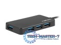 Koncentrator USB 4 porty Silkworm USB 3.0 czarny USB-C