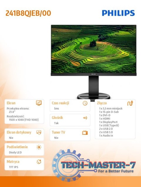 Monitor 23.8 241B8QJEB IPS DVI HDMI DP Pivot Monitor 23.8 241B8QJEB IPS DVI HDMI DP Pivot